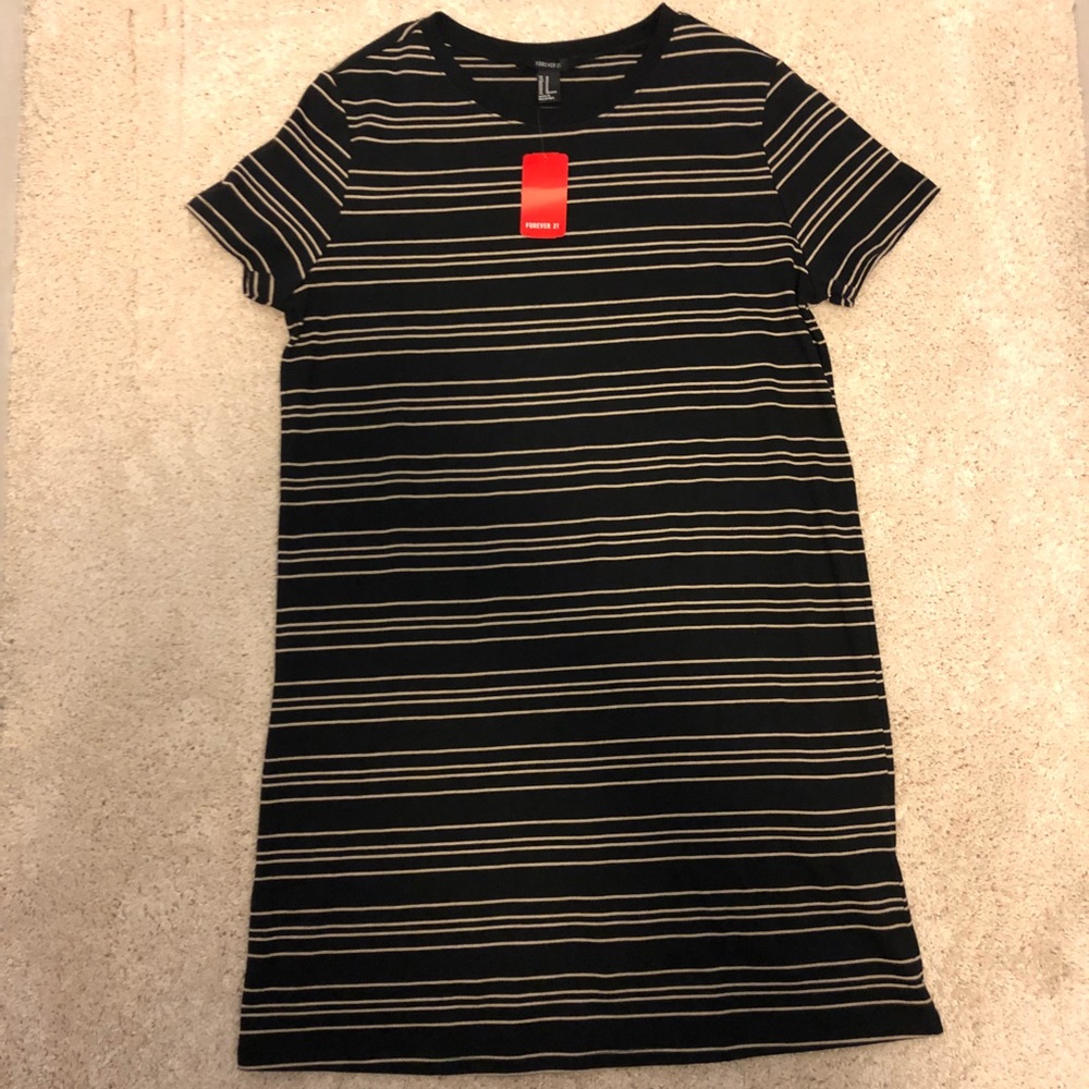 Black and Tan striped T-shirt Dress (cute!)